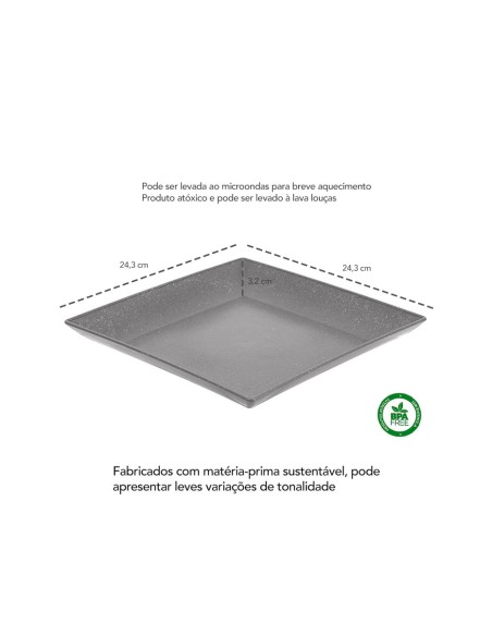 Tigela Rasa Quadrada Petisqueira Marrom Imbuia ECO