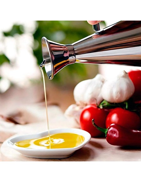 Galheteiro Porta Azeite Bico Jarra Aço Inox Dispenser 250ml