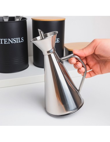 Galheteiro Porta Azeite Bico Jarra Aço Inox...