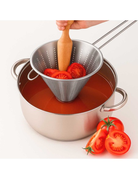 Funil Passador Chinoy Coador Peneira Aço Inox 20cm