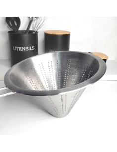 Funil Passador Chinoy Coador Peneira Aço Inox 24cm 2