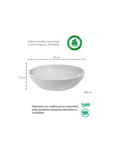 Tigela Cumbuca Saladeira Pote ECO Bege Marfim 2,4L