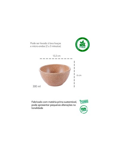 Tigela Cumbuca Pequena Pote Bege ECO 300ml