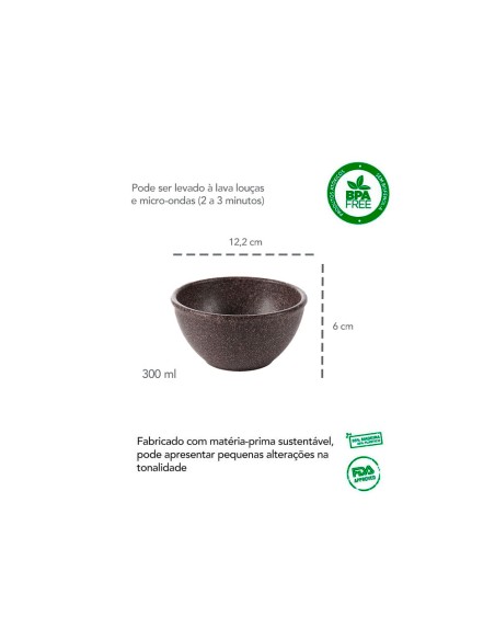 Tigela Cumbuca Pequena Pote Marrom Imbuia ECO 300ml