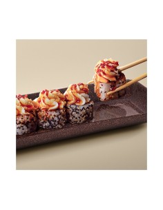 Travessa Petisqueira Bandeja Marrom Restaurante Sushi Lanche 2