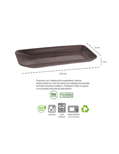 Travessa Petisqueira Bandeja Marrom Restaurante Sushi Lanche