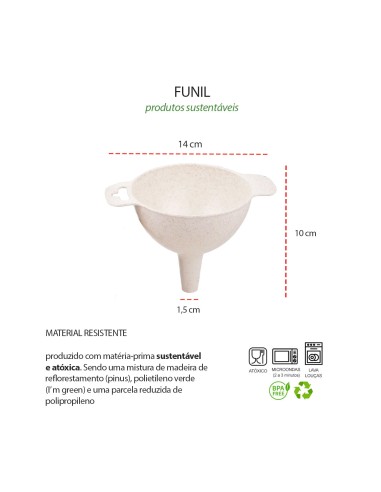 Funil Bege Marfim Utensilio Cozinha ECO...