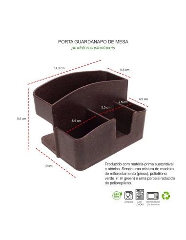 Porta Guardanapo de Mesa Marrom Restaurante Bar...