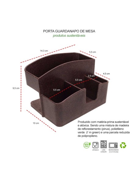 Porta Guardanapo de Mesa Marrom Restaurante Bar Boteco