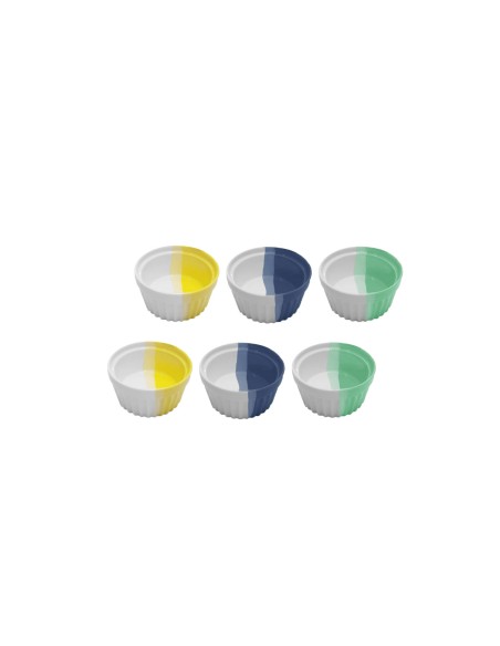 Tigela Ceramica Mini Ramekin Bowl Forno 120ml Colorida 6un