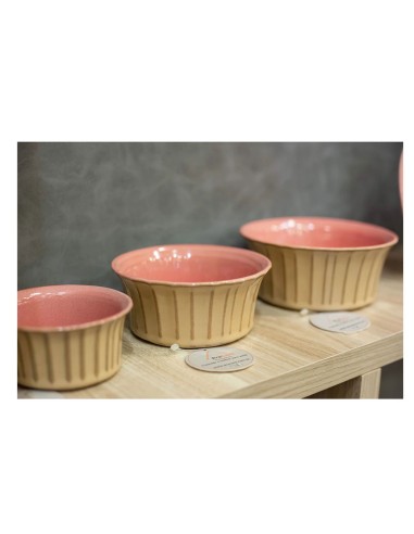 Tigela Ceramica Rosa Bege Bowl Petisco 13cm