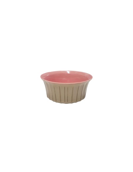 Tigela Ceramica Rosa Bege Bowl Petisco 13cm