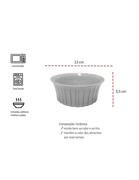 Tigela Ceramica Rosa Bege Bowl Petisco 13cm