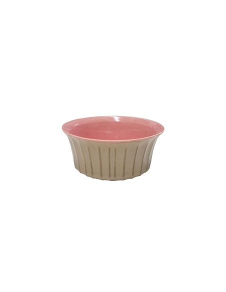 Tigela Ceramica Rosa Bege Bowl Petisco 15cm