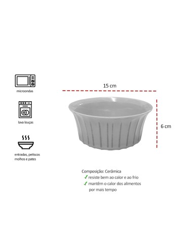 Tigela Ceramica Rosa Bege Bowl Petisco 15cm