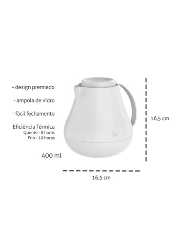 Garrafa Termica Bule Branco Sonetto Cafe Leite...