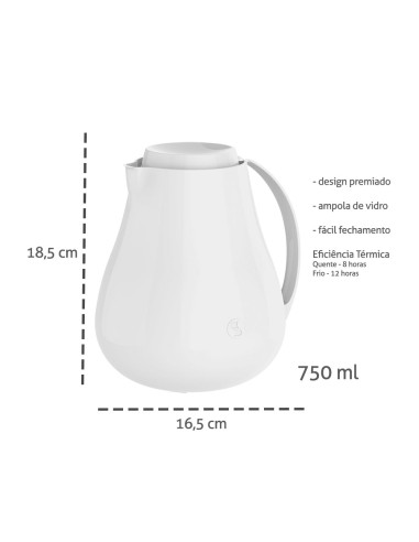 Garrafa Termica Bule Branco Sonetto Cafe Leite...