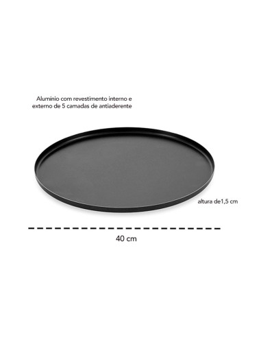 Forma de Pizza Antiaderente Assadeira Redonda 40cm