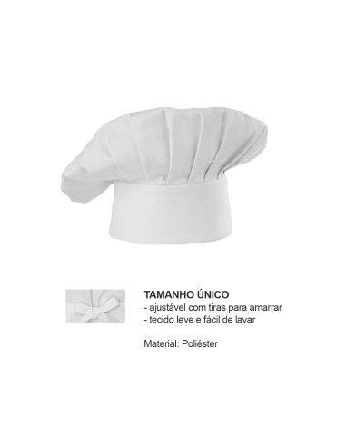Chapeu de Cozinheiro Branco Chef Touca Unissex...