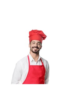 Chapeu de Cozinheiro Vermelho Chef Touca Unissex Ajustavel 2