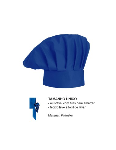 Chapeu de Cozinheiro Azul Chef Touca Unissex...