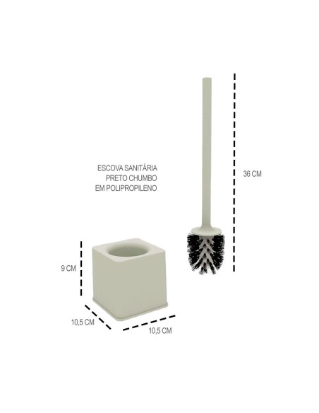 Porta Escova Sanitaria Banheiro Suporte Bege Gelo