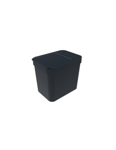 Lixeira Preta Compartimento Porta Sacos e Tampa Open Stop 5L