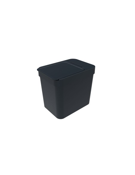 Lixeira Preta Compartimento Porta Sacos e Tampa Open Stop 5L
