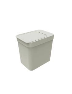 Lixeira Bege Compartimento Porta Sacos e Tampa Open Stop 5L