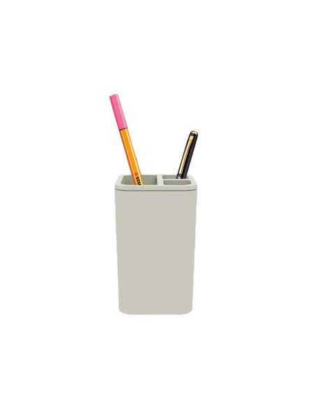 Porta Escova Dentes Caneta Acessorio Banheiro Bege Gelo