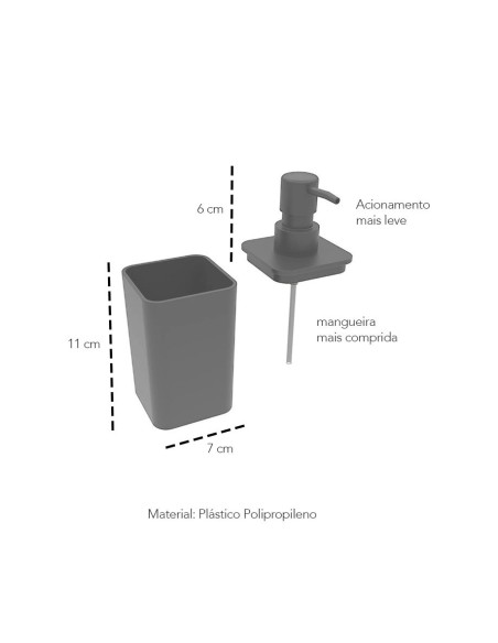 Porta Sabonete Liquido Dispenser Alcool Preto Bege