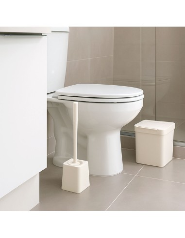 Porta Escova Sanitaria Banheiro Suporte Bege Gelo