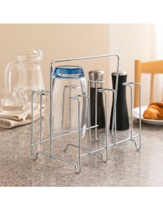 Suporte para 6 Copos Escorredor de Aço Cromado 2