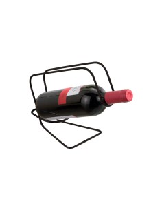 Porta Garrafa Vinho Alça Servir Suporte de Mesa Metal Preto