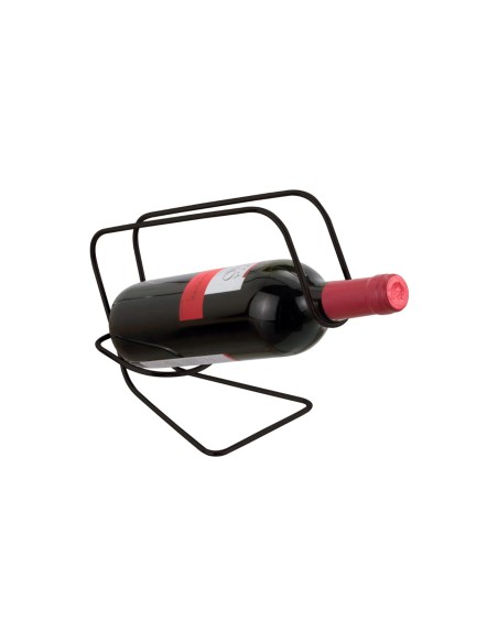 Porta Garrafa Vinho Alça Servir Suporte de Mesa Metal Preto