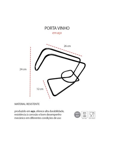 Porta Garrafa Vinho Alça Servir Suporte de Mesa...