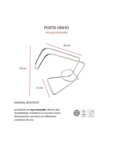 Porta Garrafa Vinho Alça Servir Suporte de Mesa...