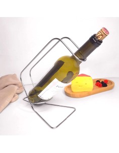 Porta Garrafa Vinho Alça Servir Suporte de Mesa Metal 2