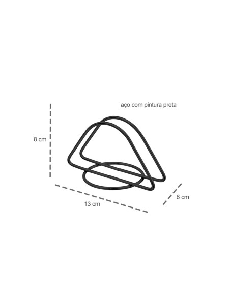 Porta Guardanapos de Mesa Preto Aço Moderno Bar Restaurante