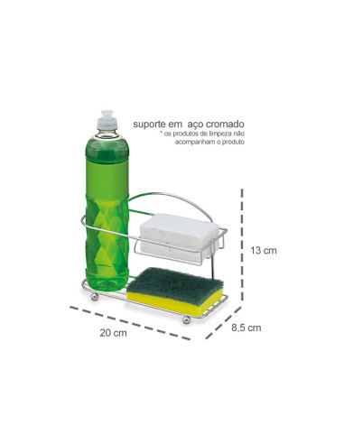 Porta Detergente Bucha e Sabão Organizador de...