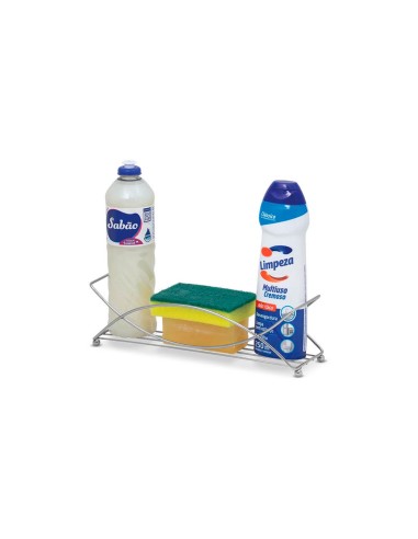 Porta Detergente Duplo Organizador de Pia Sabao Bucha Metal