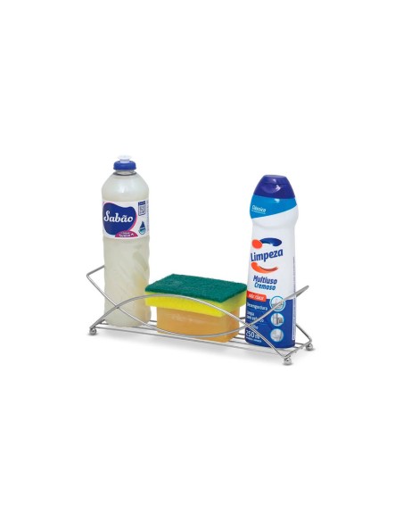 Porta Detergente Duplo Organizador de Pia Sabao Bucha Metal