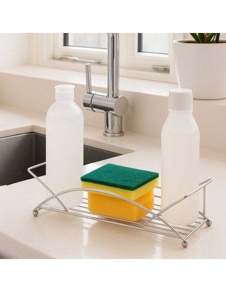 Porta Detergente Duplo Organizador de Pia Sabao Bucha Metal