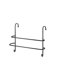 Porta Toalha Duplo Toalheiro Preto Gancho para Box Sem Furos