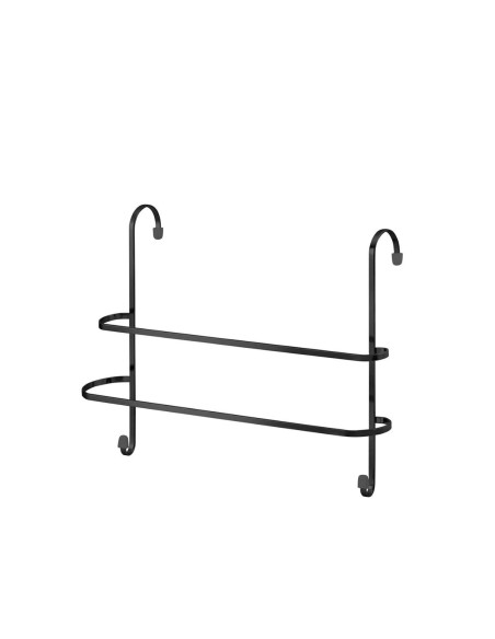 Porta Toalha Duplo Toalheiro Preto Gancho para Box Sem Furos