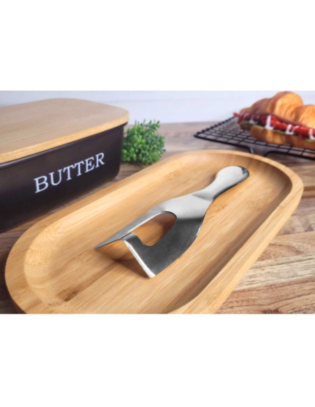 Faca de Manteiga e Queijo Espatula Angular Aço Inox Prata