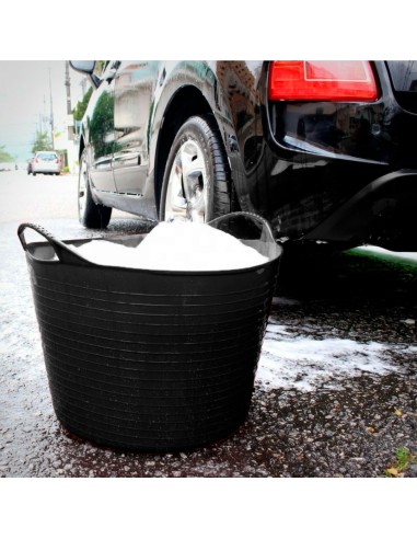 Balde Flexivel Cesto Preto Organizador Roupas...