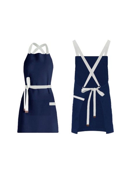 Avental Azul Marinho Alça Cruzada Restaurante Bar Cafeteria