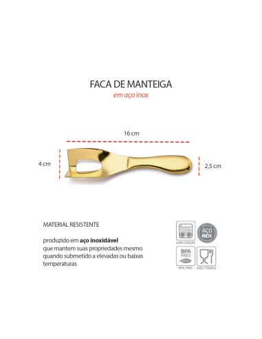 Faca de Manteiga e Queijo Espatula Angular Aço...