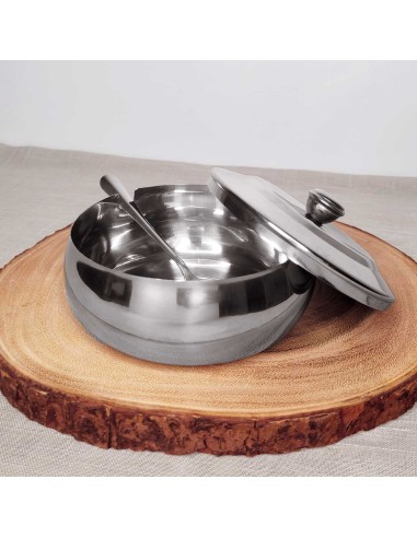 Pote Farinheira Inox com Colher Porta Farinha...